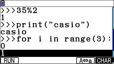 PYTHON CASIO : Shell