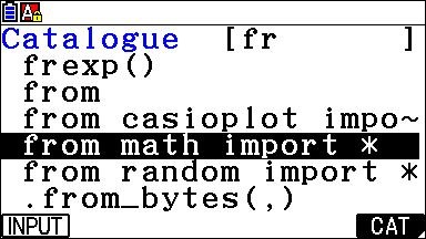 Python CASIO - Module MATH