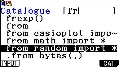 Python CASIO - Module Random