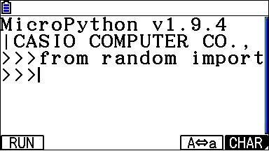 Python CASIO - Module Random