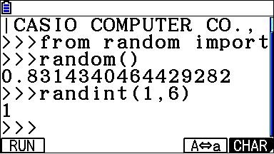 Python CASIO - Module Random