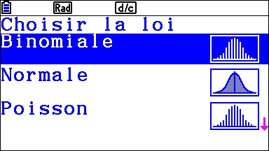 Loi binomiale avec le menu Probabilités