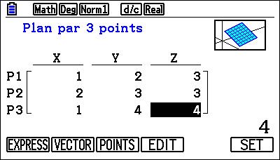 Plan passant par 3 points