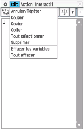 Barre de menu