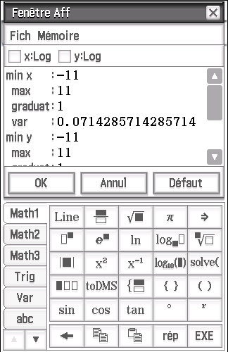 Modification de la fenêtre graphique