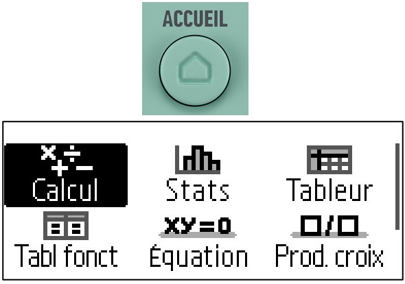 Touche ACCUEIL