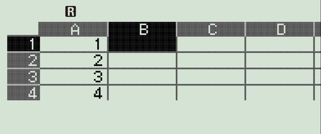 Copier coller une formule dans le tableur de la calculatrice.