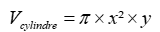 Formule du volume d'un cylindre