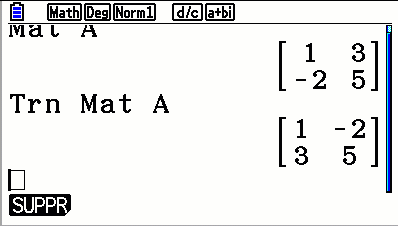 Concaténer deux matrices avec la calculatrice CASIO Graph 35+E II et Graph 90+E 