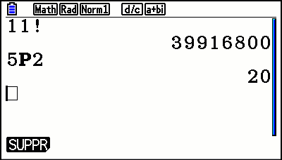 Combinaisons avec la calculatrice casio graph 90+E et graph 35+E II