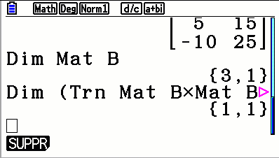 Remplir une matrice avec la calculatrice CASIO Graph 35+E II et Graph 90+E 