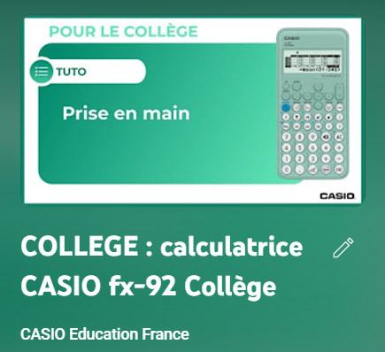 Playlist fx-92 Collège