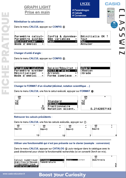 Fiche pratique prise en main de la graph light
