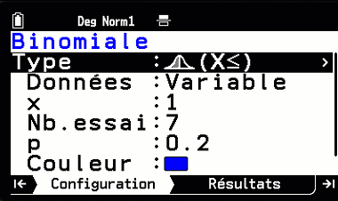 Tableau de valeurs de la loi binomiale avec la calculatrice CASIO GRAPH MATH+