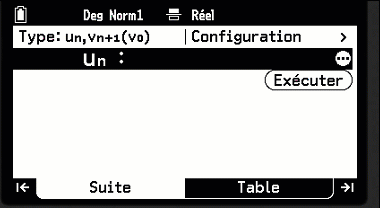 Choisir le rang du premier terme de la suite avec la calculatrice CASIO GRAPH MATH+