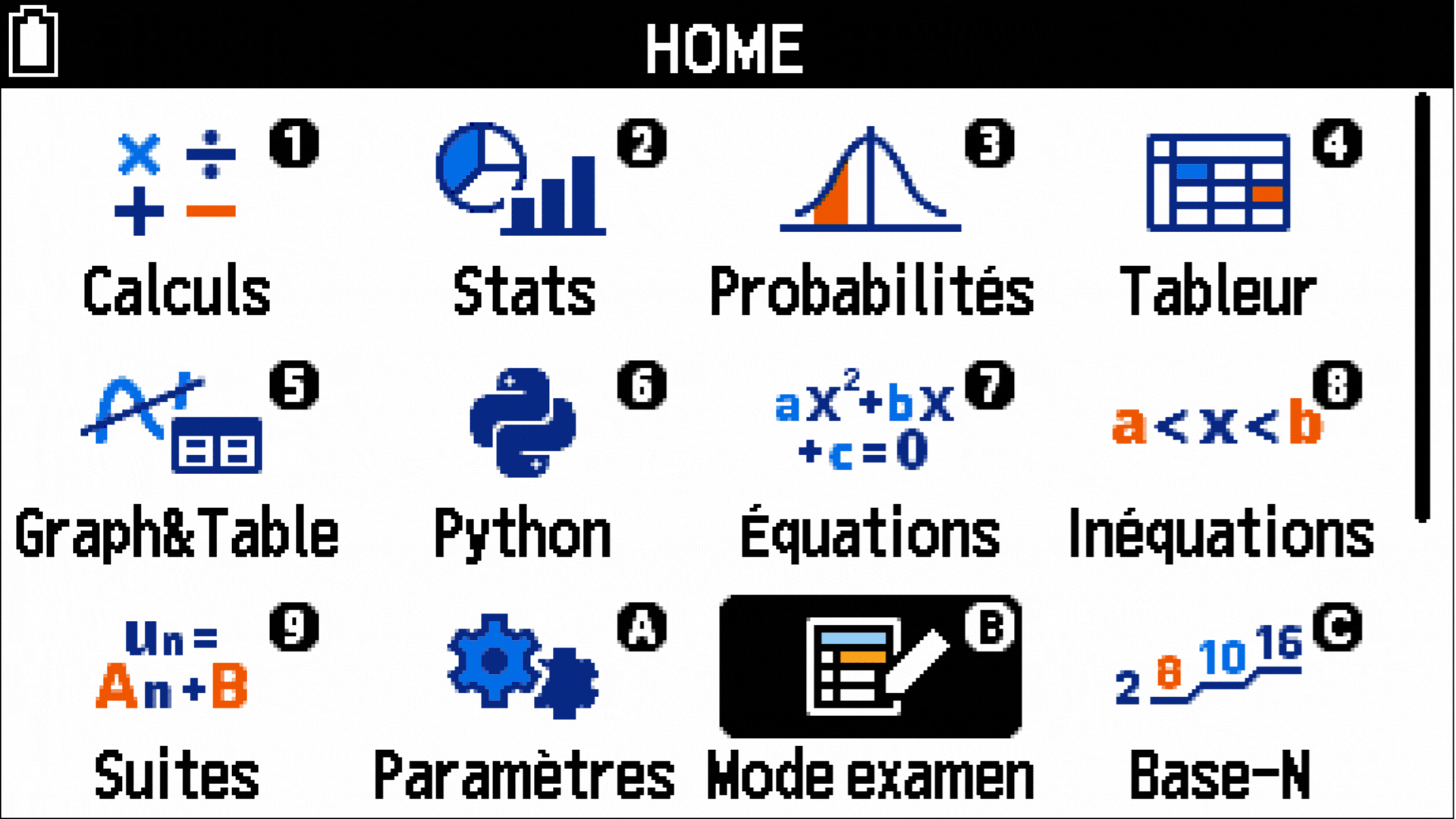 Désactiver le mode examen de la GRAPH MATH+