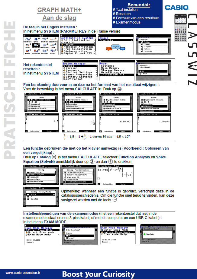Praktische fiche : GRAPH MATH+: Aan de slag Praktische fiche : GRAPH MATH+: Aan de slag