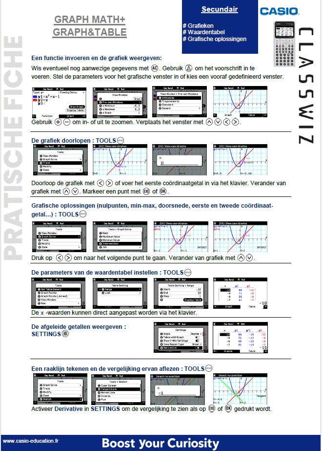 GRAPH MATH+ : FUNCTIES MET HET MENU GRAPH&TABLE GRAPH MATH+ : FUNCTIES MET HET MENU GRAPH&TABLE