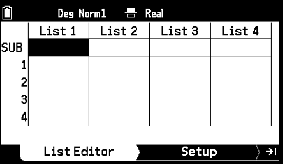 GRAPH MATH+ : STATISTIEK in 1 VARIABELE - MENU STATISTICS