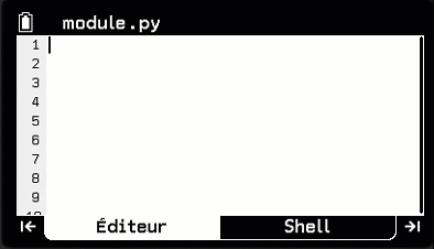 Mode alphabétique du menu Python de la calculatrice CASIO GRAPH MATH+