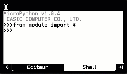 Rappeler une Fonction dans le menu Python de la calculatrice CASIO GRAPH MATH+