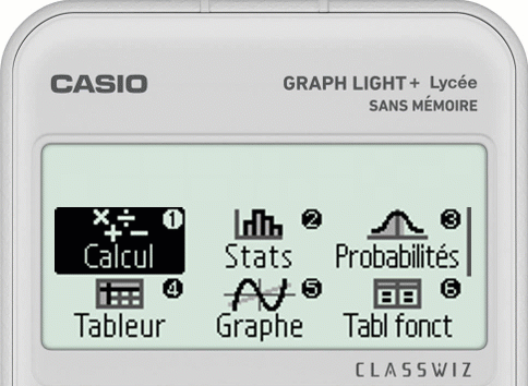 Changer de type de suite avec la calculatrice CASIO GRAPH LIGHT+